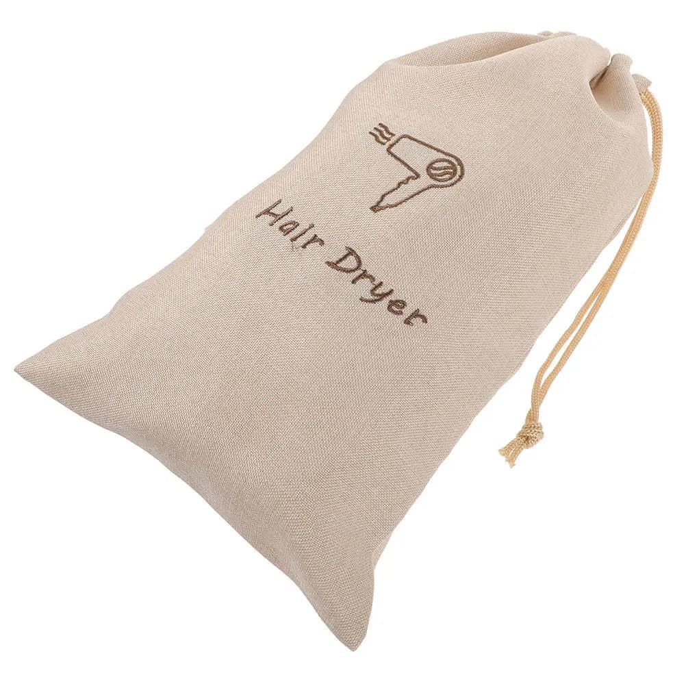Borsa porta asciugacapelli in lino con coulisse, custodia da viaggio portatile, organizer multiuso, borsa portaoggetti con coulisse per capelli