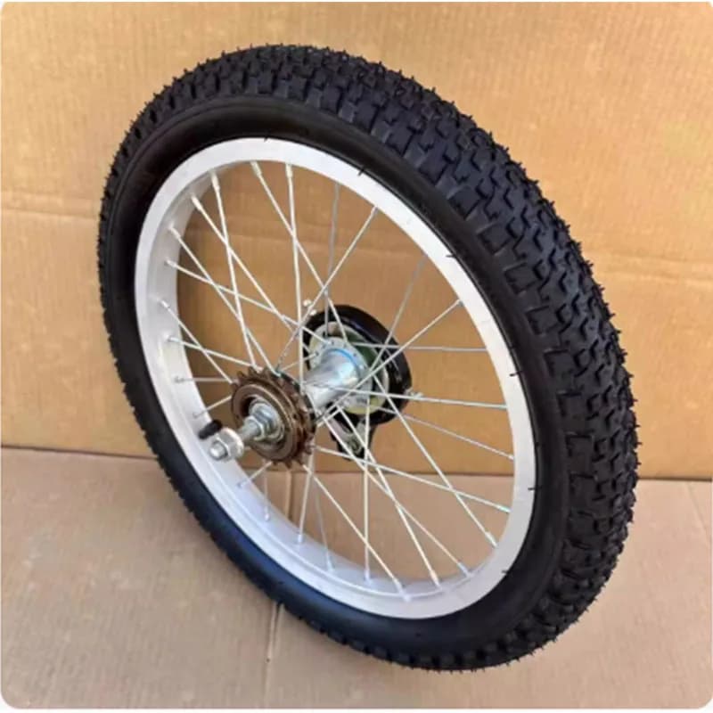 Set completo di ruote anteriori e posteriori da 12-14-16-18 pollici con pneumatici e camera d'aria per biciclette per bambini, in alluminio, molto venduto.