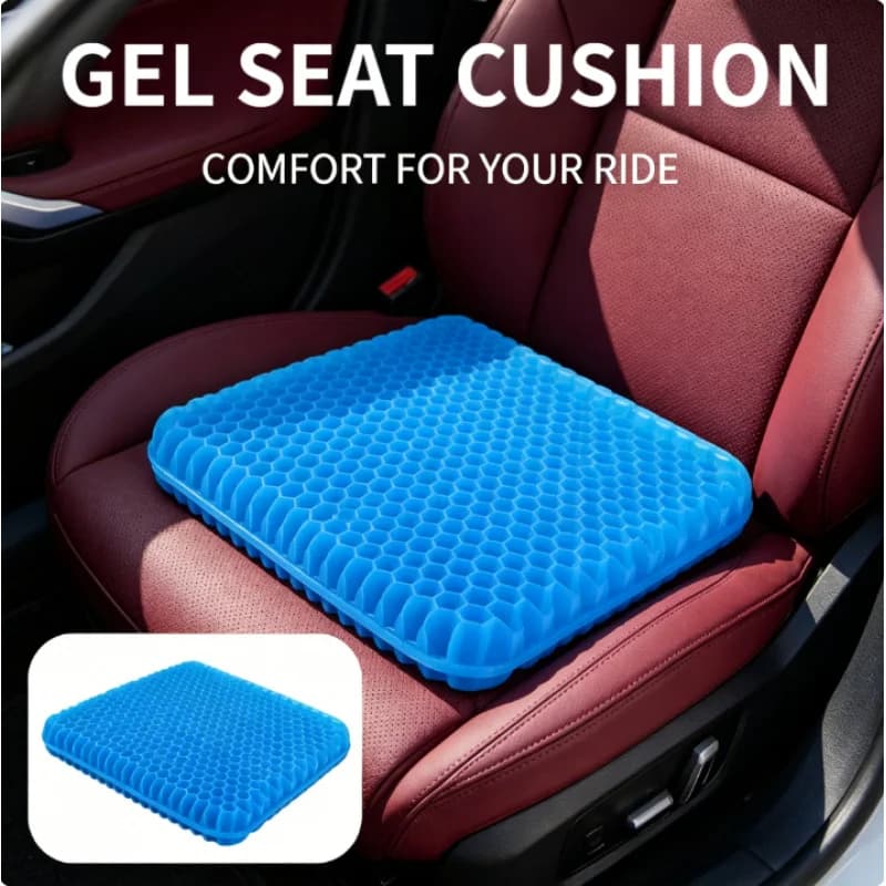 Cuscino Ergonomico in Gel a Nido d'Ape (2 Pezzi) per l'Estate, Traspirante e Anti-Pressione per Ufficio, Auto, Sedia a Rotelle, Sedia da Scrivania