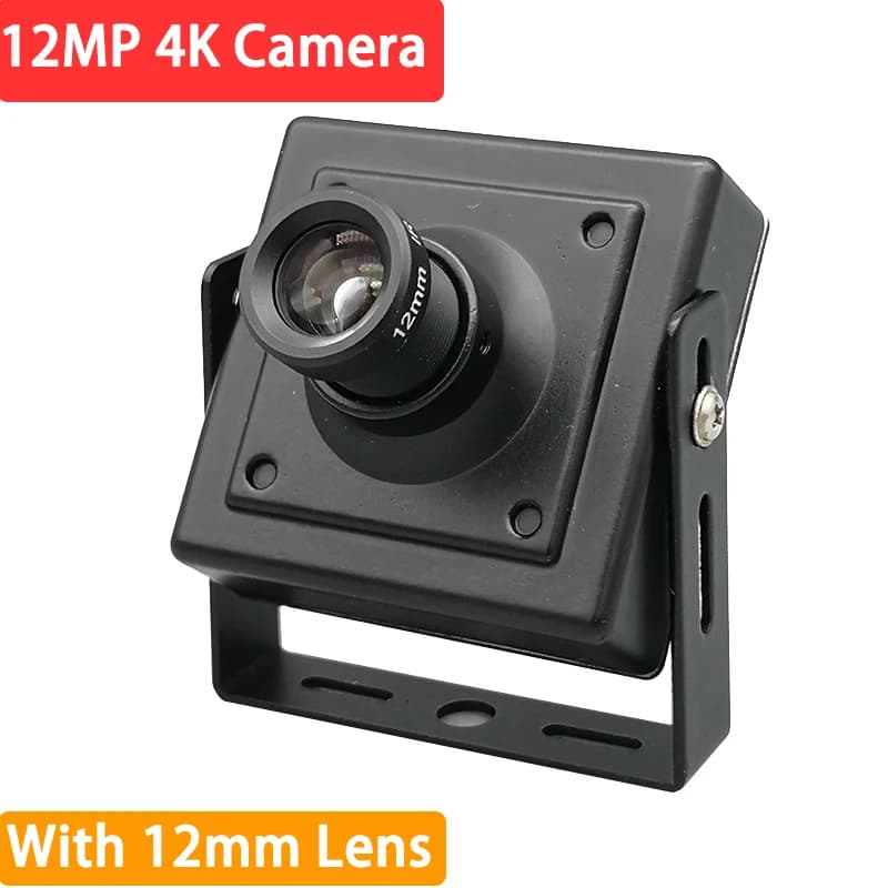 Webcam per fotocamera 4K 12MP CMOS IMX577 con custodia in metallo con obiettivo da 12mm adatta per software Creality Falcon 2, Xtool e Lightburn