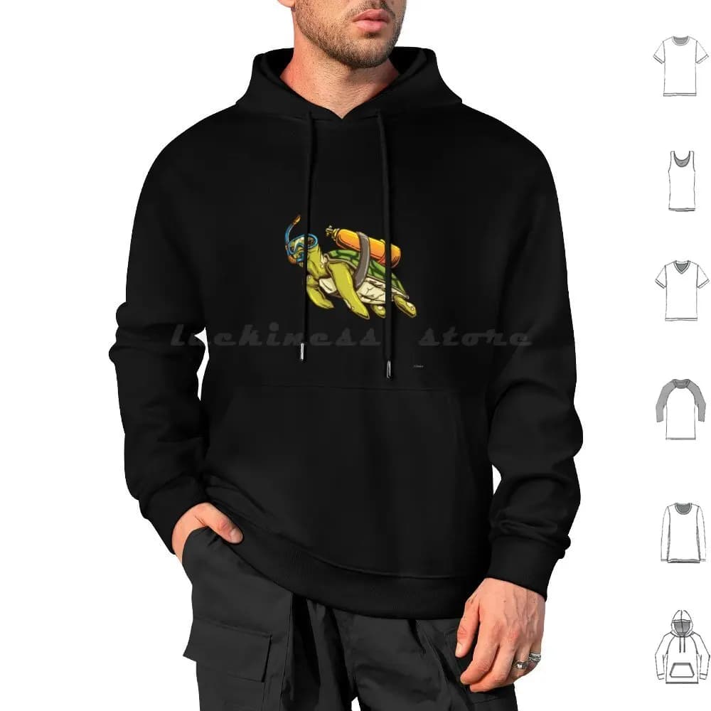 Navy turtle Oxygen tank Snorkeling Sea hoodie Long sleeve coral reef Ideas for ocean marine life Beautiful underwater jokes