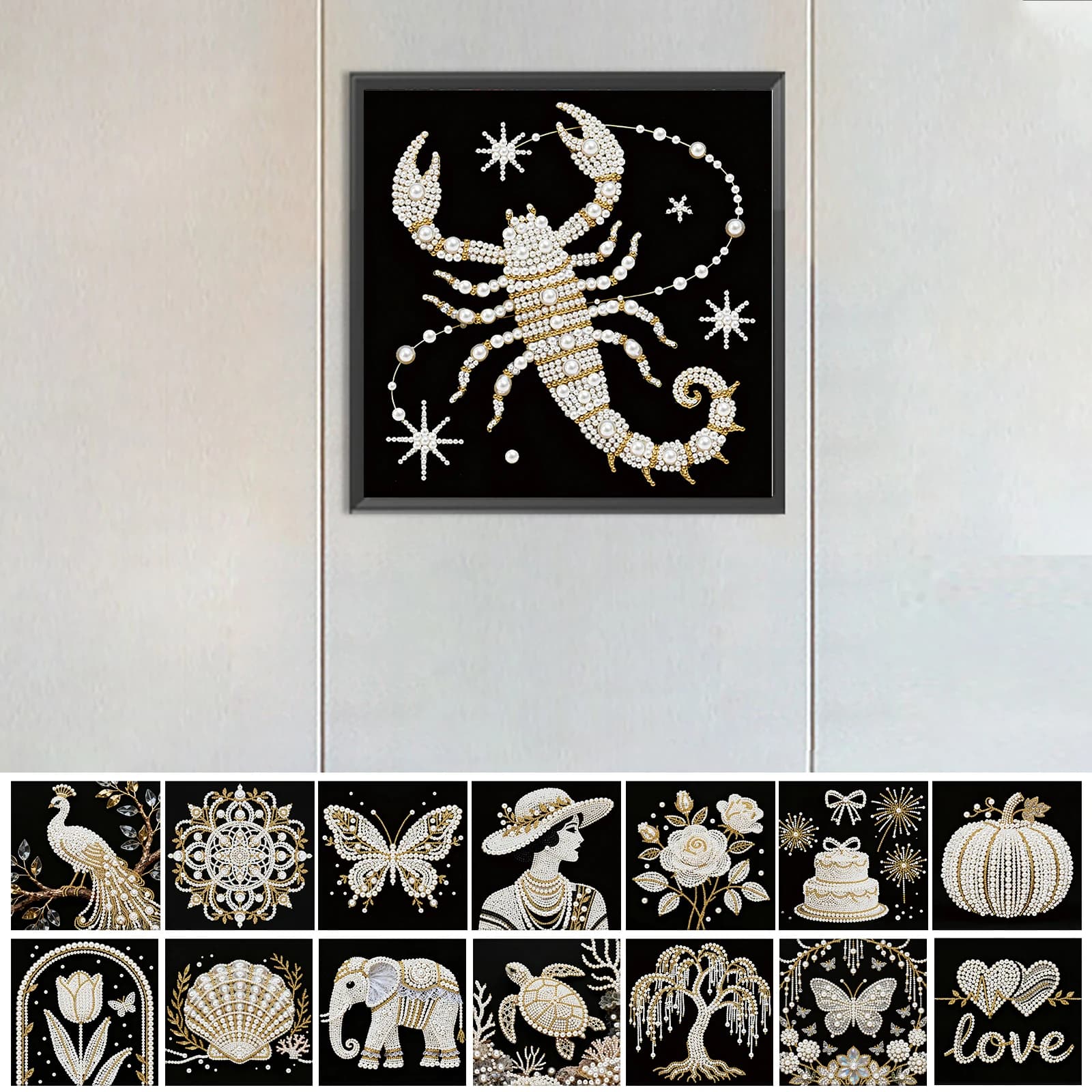 Kit artistici con diamanti perlati fai-da-te per adulti/incendenti, regalo per la casa, pittura con diamanti, gemma, 25x25 cm, con cornice