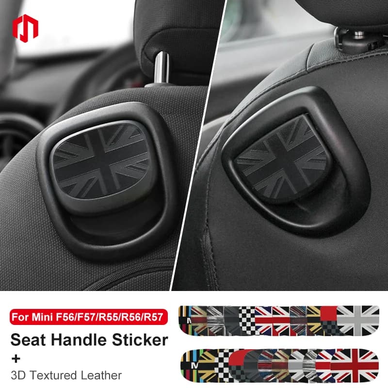 Leather Car Seat Posterior Handle Cover Decalcomania Posterior Sticker Protective For Mini Cooper R56 R55 F56 F57 Interior Decorative Accessories