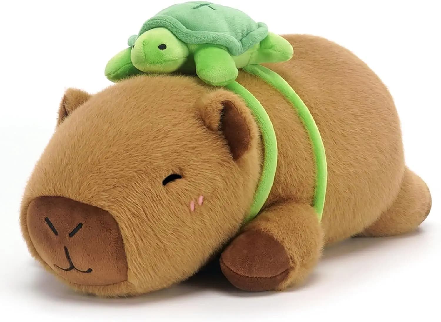 Peluche di Capibara con Zaino a Forma di Tartaruga, Morbido Cuscino per Bambini e Adulti, 25 cm 0,36 kg, Regalo