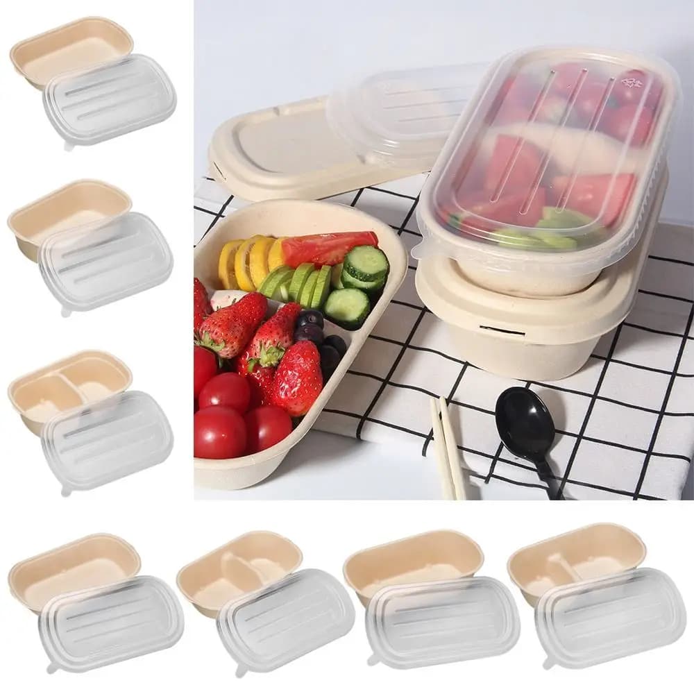 Scatola per alimenti leggera in carta Scatola per alimenti usa e getta per fitness degradabile Scatola Bento spessa 500ml/700ml/850ml/1000ml Scatola per pranzo in pasta di carta