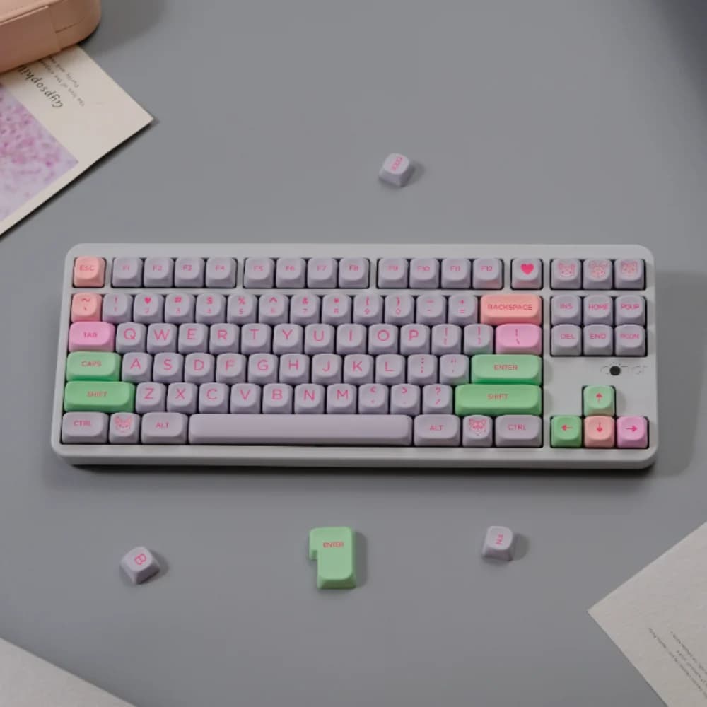 132 tasti Bizzarre Copritasti XOA MOA Profilo Multicolor Rotondo PBT Keycap Dye Sub Per MX Tastiera Meccanica F75 87 61 66 96 98 108
