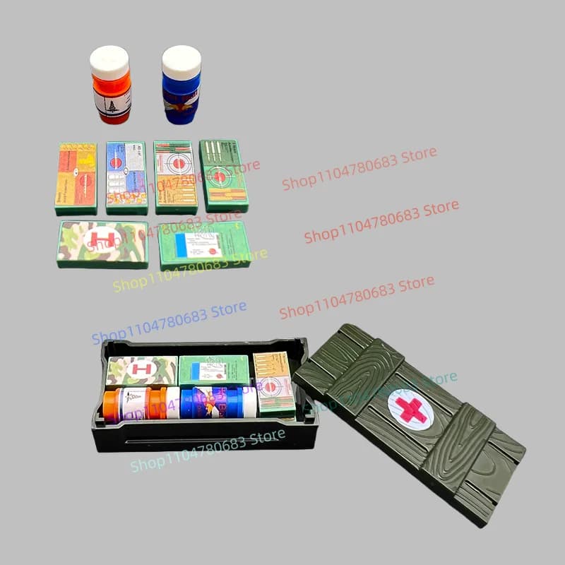 MOC Building Blocks Mini-Figure Bottiglia medica Bottiglia di energia Kit di pronto soccorso Modello di assemblaggio Giocattolo decorativo Regalo da collezione