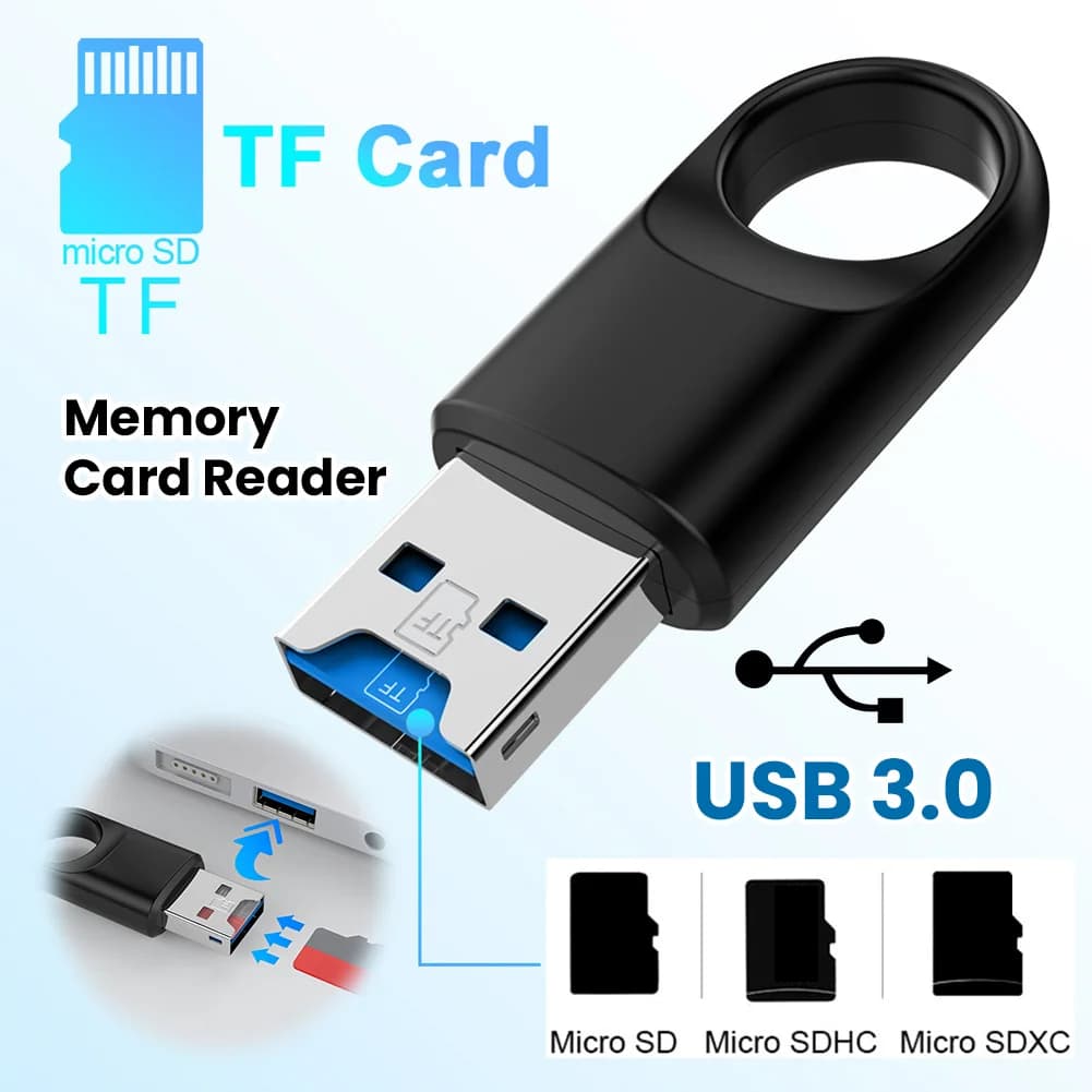 5-1PC USB 3.0 Memory Card Reader Adapter High Speed Memory Card Reader USB 3.0 for PC/Laptop/Smart Phone/Driving Recorder