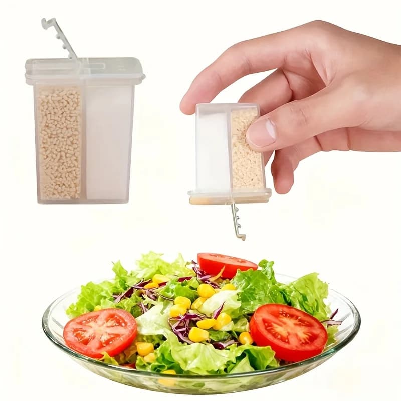 Set di sale e pepe in plastica da 1/2/5 pezzi, contenitori trasparenti per sale e pepe con coperchio, dispenser per spezie da asporto