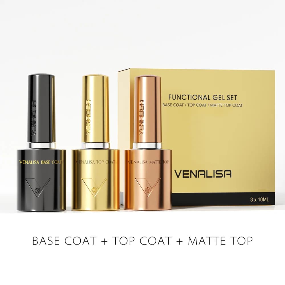 1/2/3 pezzi Kit Venalisa 10ml Smalto gel per unghie HEMA/TPO Base libera Diamante ultra lucido temperato Top Coat Vernice gel opaca