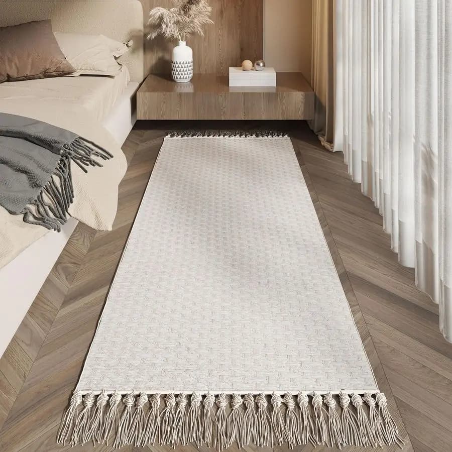 Runner Carpet Washable 2x6 feet for Corridors, Anti-slip with Rubber Retro, Braided Kitchen Mat, Passage for Entrance with Nappe