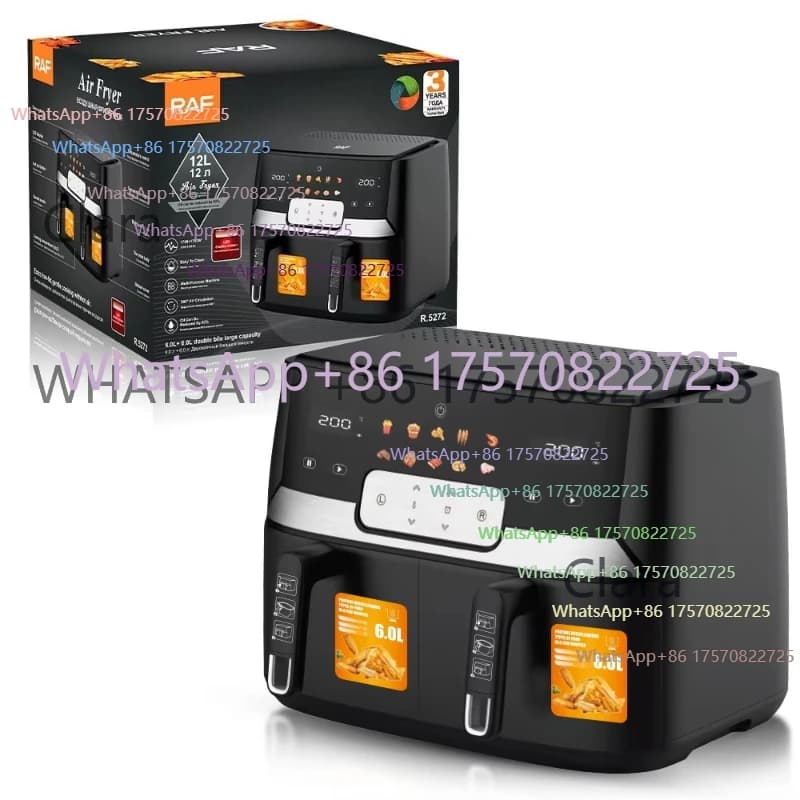 Nuova Friggitrice ad Aria Doppia Clara Tools Store 12L con LED Intelligente, Doppio Contenitore, Accessori da Cucina Elettrici