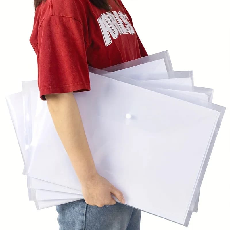 12 pezzi tasca portaoggetti trasparente borsa per documenti cartelle per ufficio documenti 4500X3200X010CM buste Pp A3 documenti