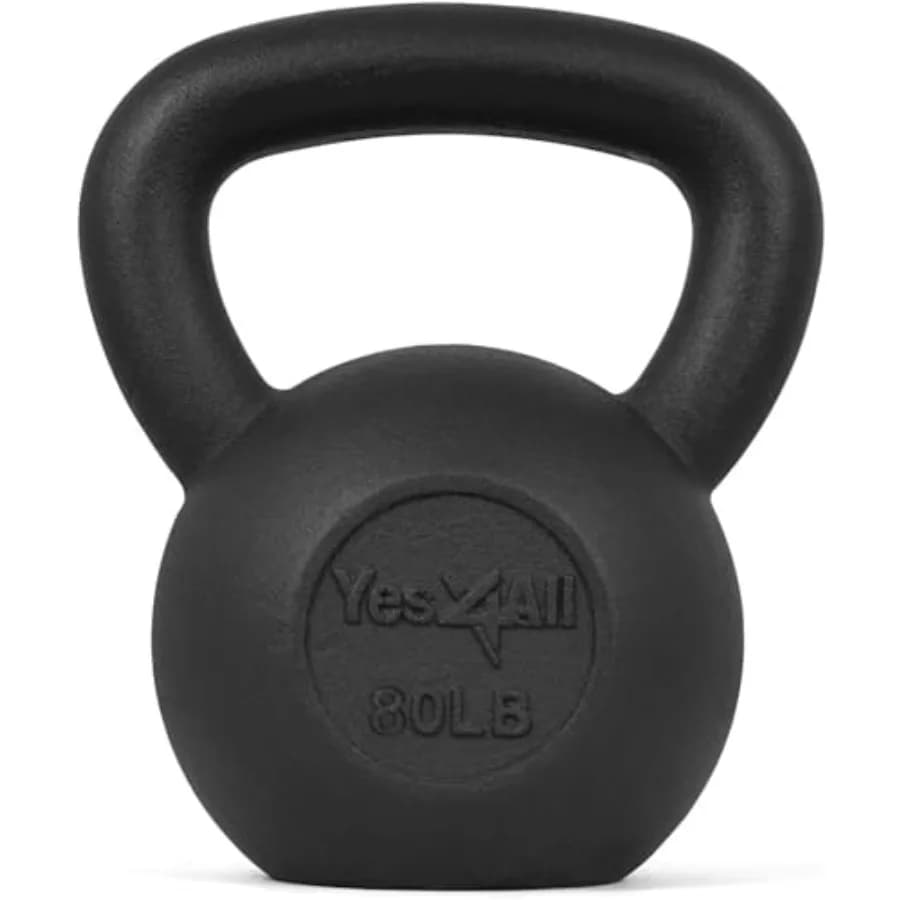 Kettlebell in Ghisa da 5-80 Libbre per Allenamento Completo del Corpo, Set da 2 in Nero con Impugnatura Resistente per Flessioni e Uomini