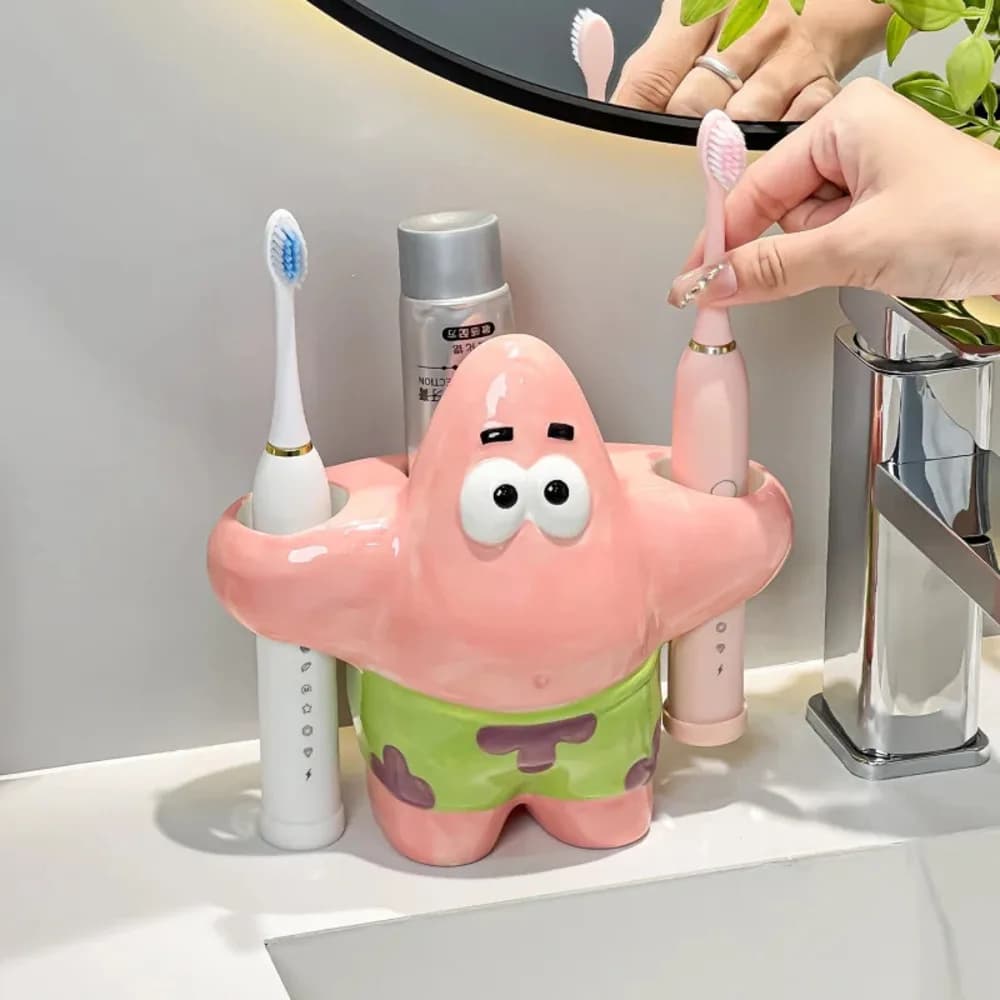 Ceramic, Cute and Functional Electric Spazzolino holder, for Bathroom and Home, Organizer Manual for Brushes