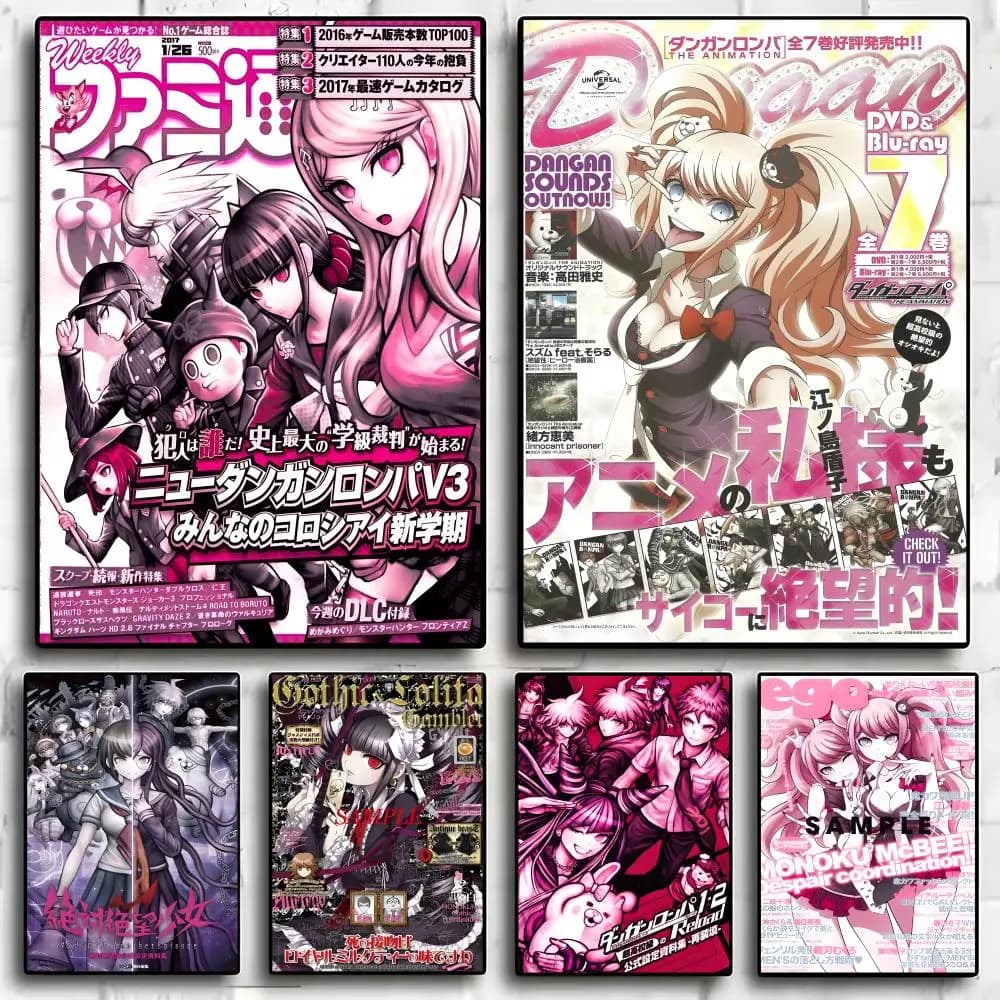 Danganronpa Comics Hot Painting Calligraphy Exhibition poster photo oil painting canvas synthetic fiber for living dining room
