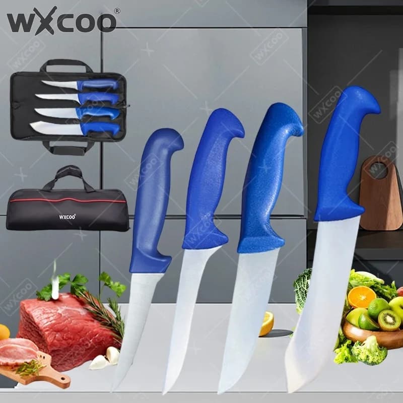 WXCOO Set of 5 Stainless Steel Kitchen Knives for Disposable and Relicing Fish with Bag