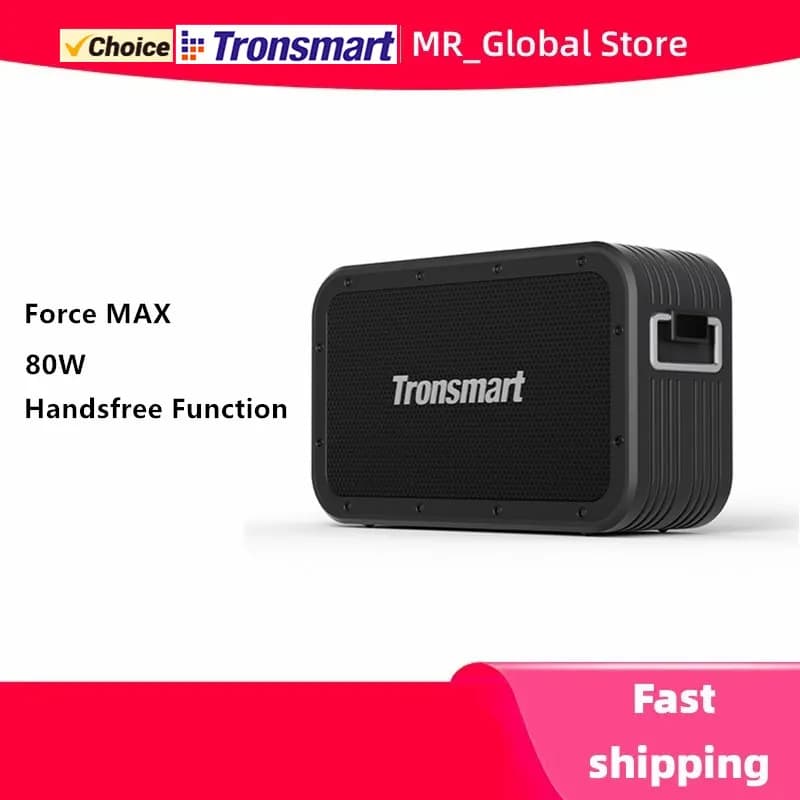 Tronsmart Force Max Speaker 80W Powerful Bluetooth Speaker with TWS, Bluetooth 5.0, Waterproof IPX6, Built-in Powerbank