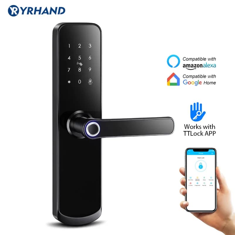 Yrhand serratura elettronica impermeabile biometrica impronte digitali serrature Bluetooth tastiera digitale serratura della porta TTlock App Smart Lock