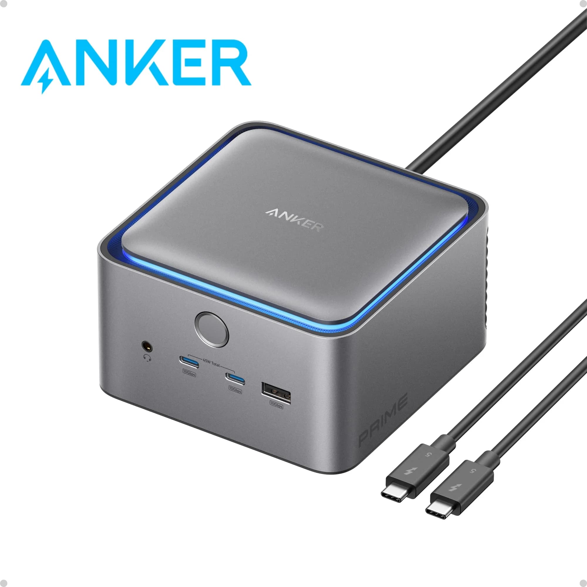 Docking Station Anker Prime TB5, 14 Porte, Ricarica 140W, Trasferimento Massimo 120Gbps, Display fino a 8K per Laptop Thunderbolt 5/4