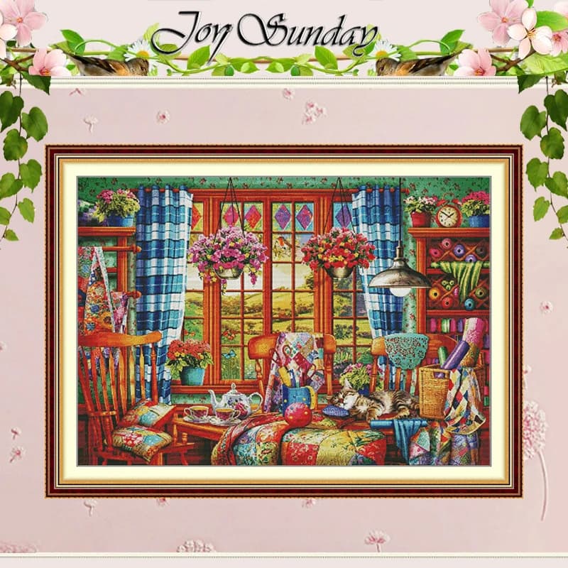 Patchwork Studio Patterns Counted Cross Stitch Set DIY 11CT 14CT 16CT HD Stamped DMC Cross-stitch Kit Embroidery Needlework