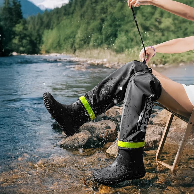 Foldable Outdoor High-top Rain Boots Men's Lure Waterproof Anti-slip Lure Fishing Wading Boots Rice Transplanting Stream Tracing