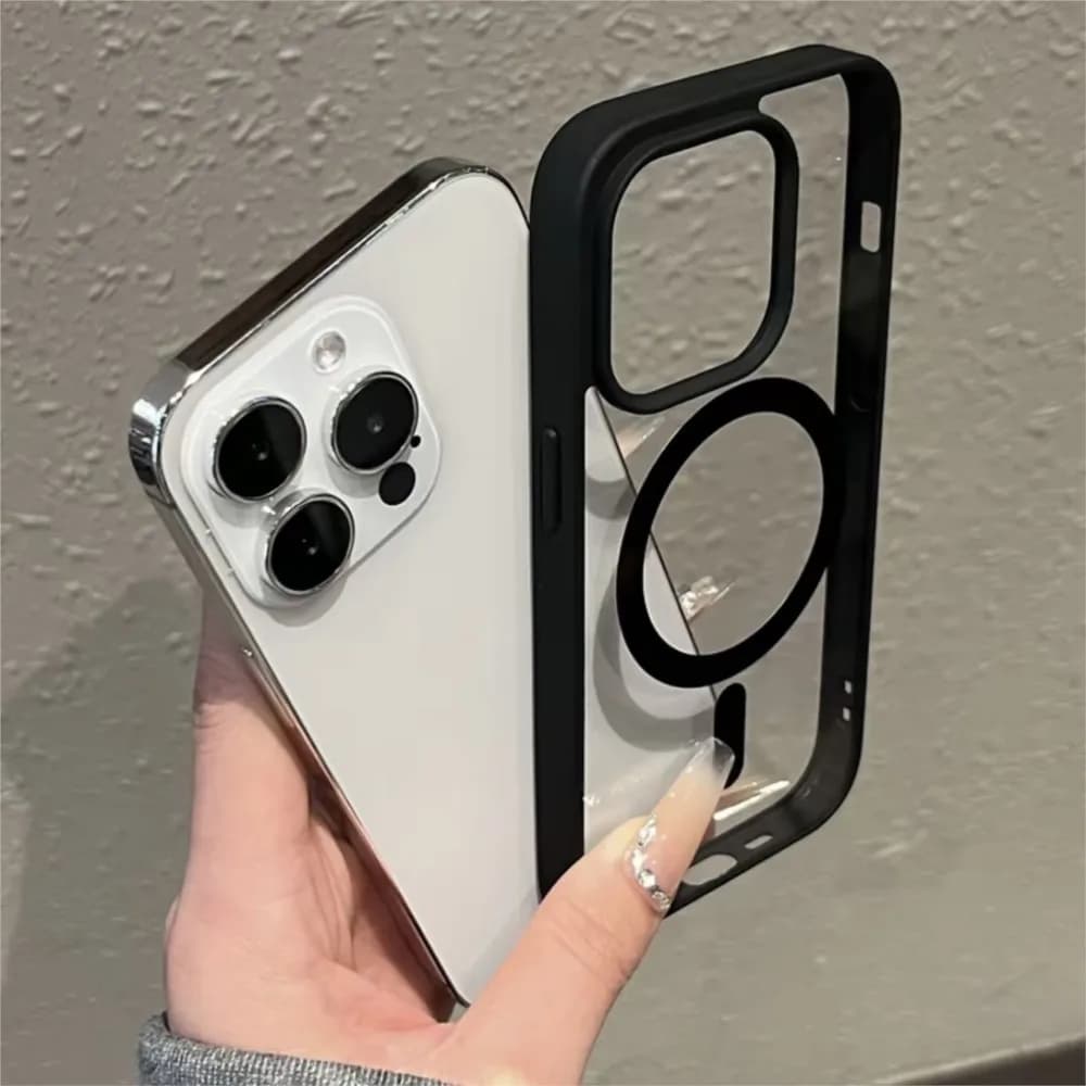 For Magsafe Magnrtic Wireless Charging Case for iphone 13 Pro 14 15 16 Plus 17 18 Pro Max Color Bumper Clear Acrylic Coque