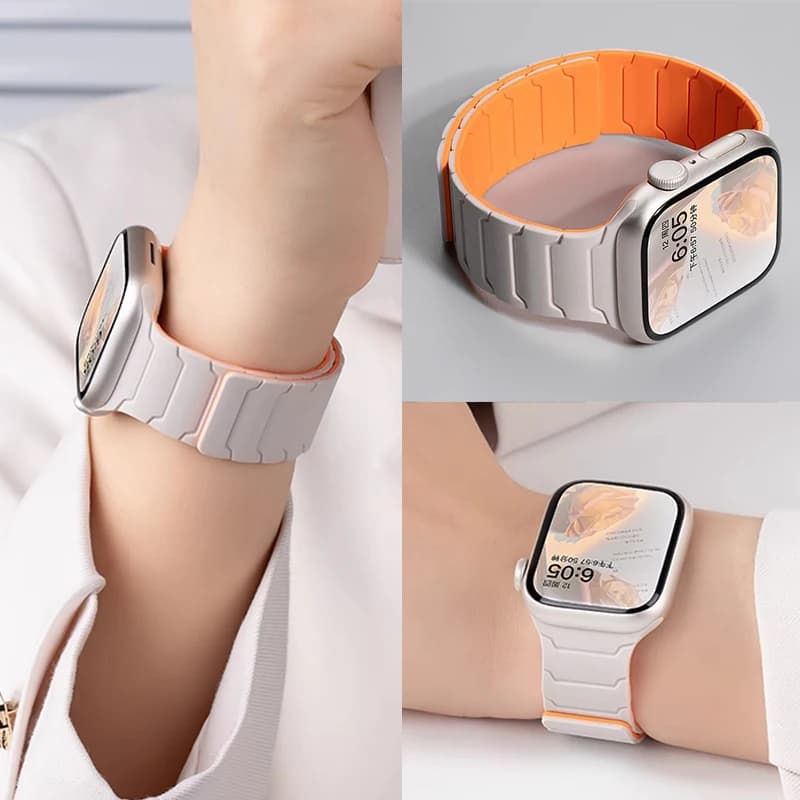 Cinturino magnetico in silicone per cinturino Apple Watch Ultra 2 49mm 46mm 45mm Bracciale per Iwatch Series 10 9 8 7 6 SE 5 38 44mm 42mm 40mm