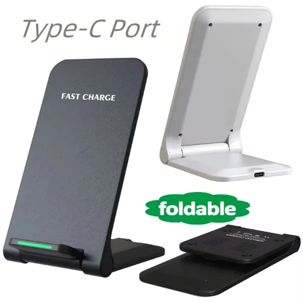 Caricatore Wireless Pieghevole a Ricarica Rapida per iPhone 17/16/15/14, Samsung S21 S24 S8, Huawei - Caricabatterie Veloce
