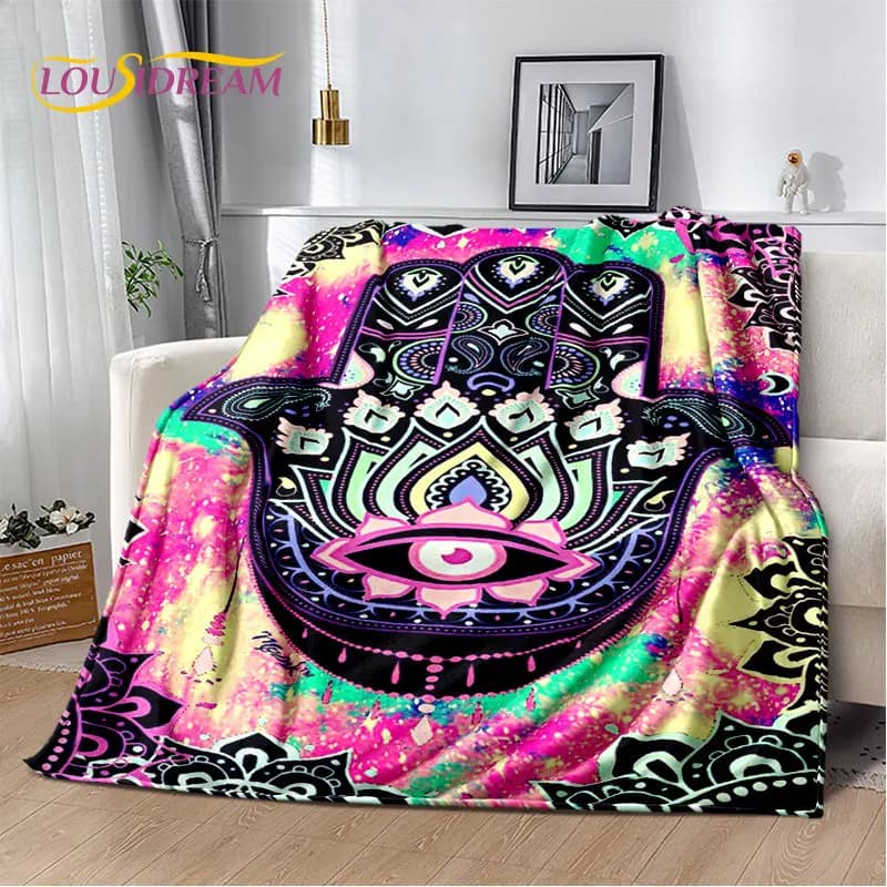 Nazar Evil Eye Tree of Life Morbida coperta di peluche, coperta di flanella per soggiorno, camera da letto, divano letto, copertura da picnic per bambini