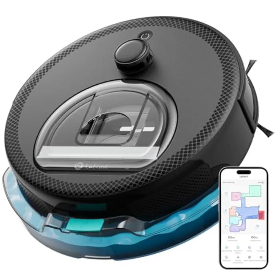 Robot Aspirapolvere e Lavapavimenti LiDAR con Mappatura Intelligente e Evitamento Ostacoli, Pulizia Senza Grovigli dei Peli di Animali Domestici, Controllo App WiFi 2.4G/5G