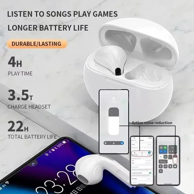 Cuffie Bluetooth Wireless TWS, Auricolari Stereo Sportivi con Controllo Touch, Mini Auricolari Bluetooth per Tutti gli Smartphone