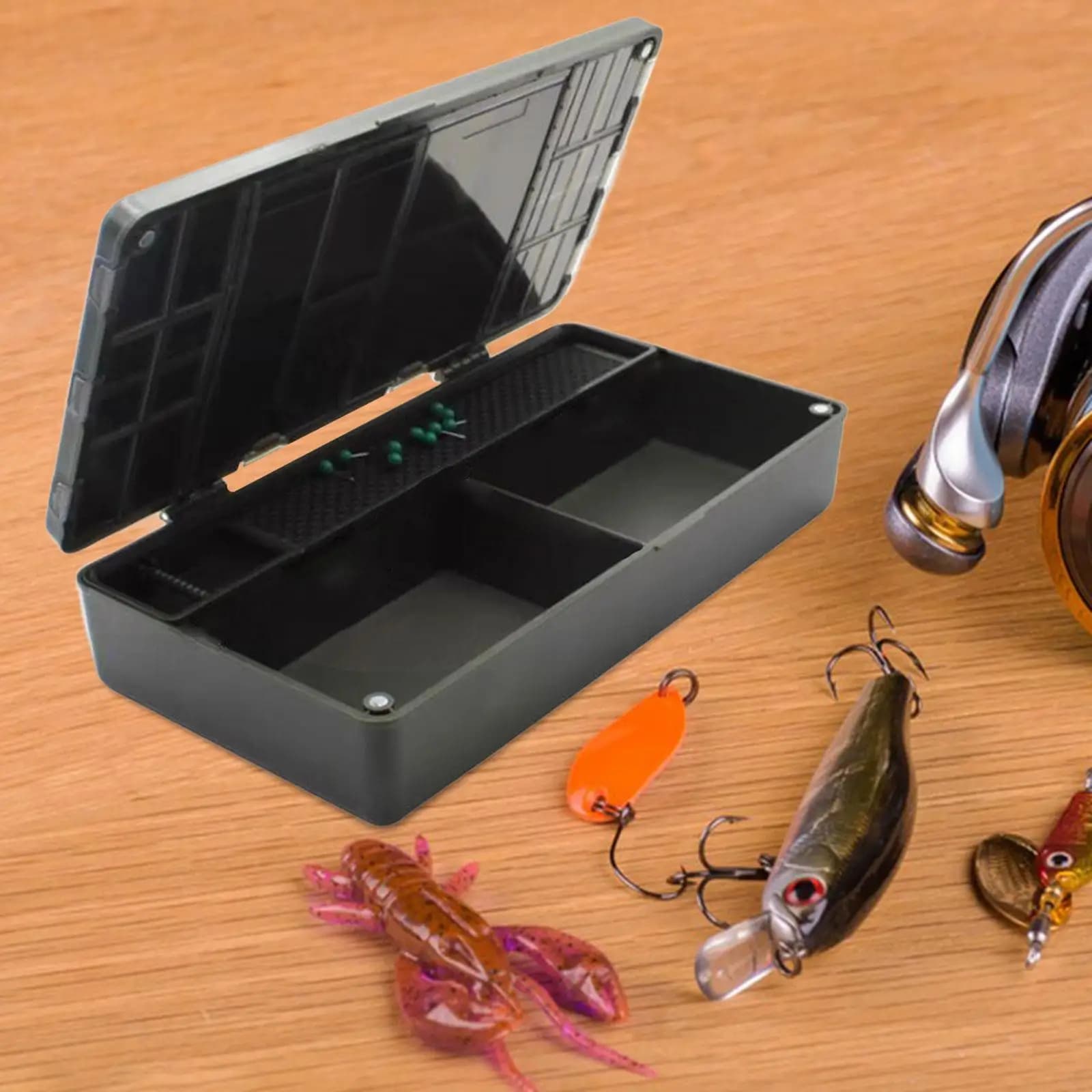 Carp Fishing Tackle Box Fishing Box Double Layers Storage Case Compact Storage