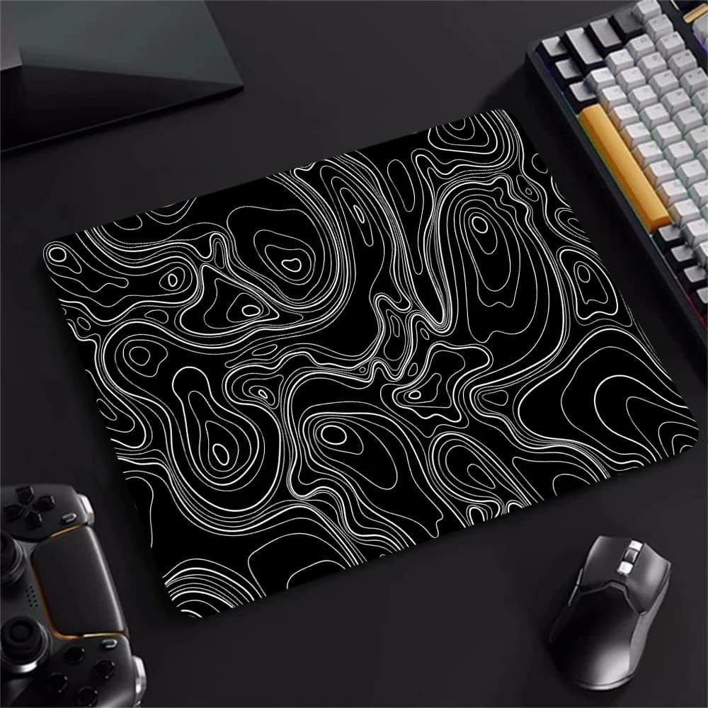 Tappetino per mouse fluido Dimensioni multiple Tappetini per tavolo da gioco per ufficio per computer quadrati di grandi dimensioni Tappetini per mouse antiscivolo in gomma Tappetini per scrivania per decorazioni piccole XS