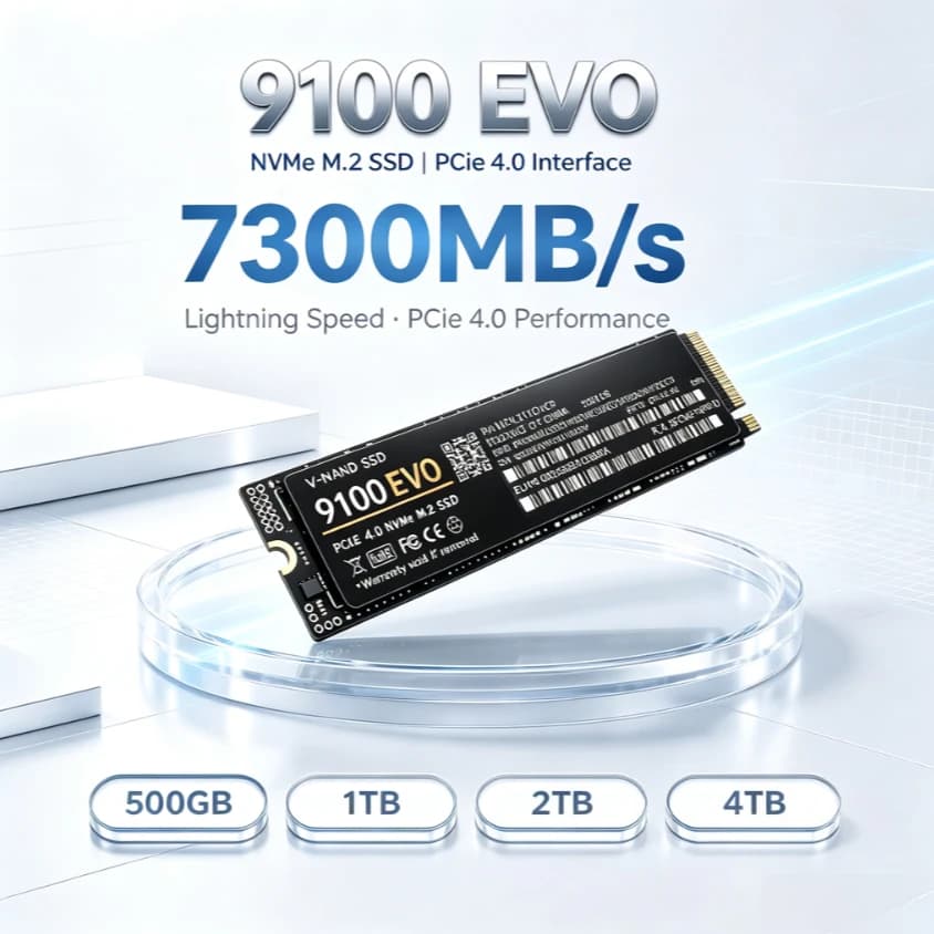 [Brand+] 9100 evo M.2 NVMe SATA SSD 500GB 1TB 2TB 4TB Ultra High Speed Internal Solid State Drive for Laptop Desktop PC