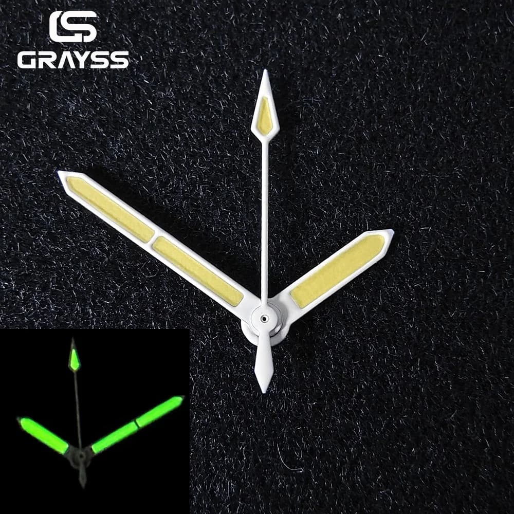Radiazione 50- Lancette FATHOS Lancette dell'orologio Lume per NH35 NH36 NH38 NH70 NH71 NH72 4R35 4R36 Accessori per orologi Freccia bianca