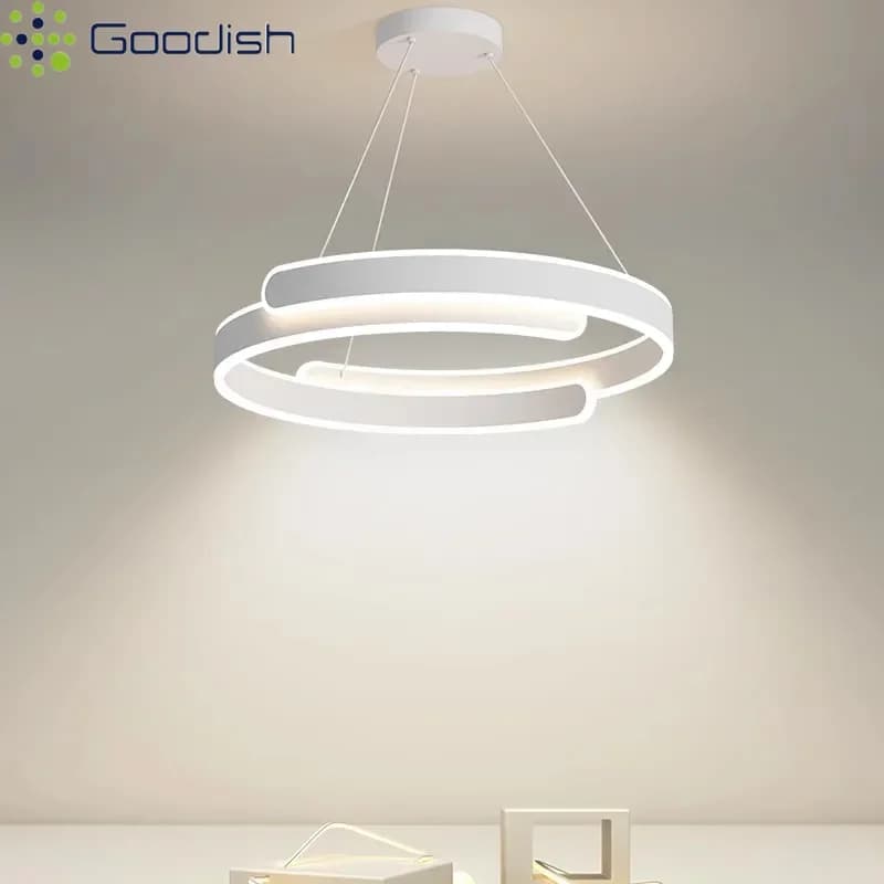 Industrial Minimalist High-end Atmospheric Circular Ring LED Pendant Lights Lustre Lamps for Living Room Decoration Chandeliers