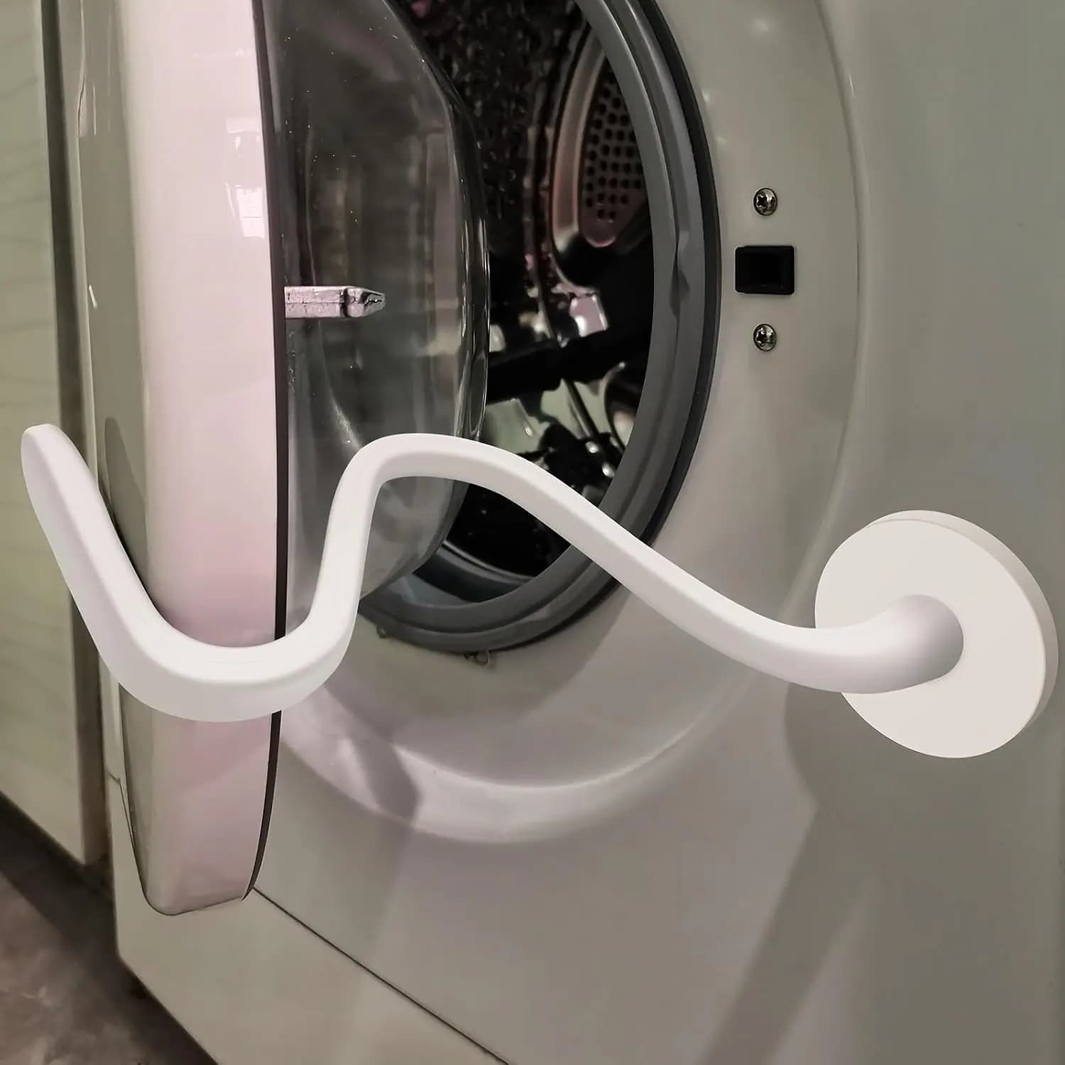 Magnetic Flexible Arm Silicone Monopod Washer Door Prop, Adjustable Front Load Washing Machine Door Holder
