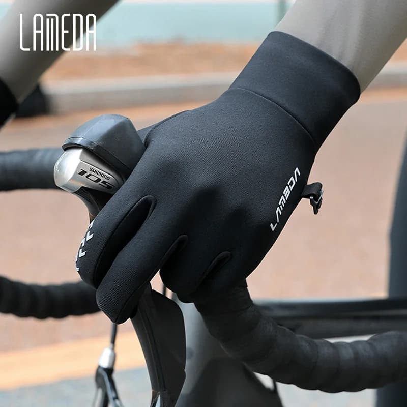LAMEDA 2024 Winter Cycling Gloves Touchscreen Street Mountain Bike Gloves Road Bike Gloves MTB Fleece Bike Gloves with Full Fins Accessories