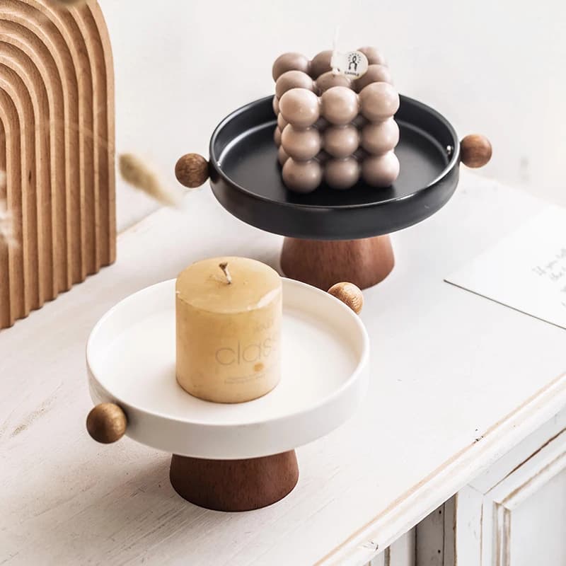 Modern ceramic key holder tray Decoration of the porch Aromatherapy candle holder Ornament for atmosphere Vassoio portaoggetti for various table items