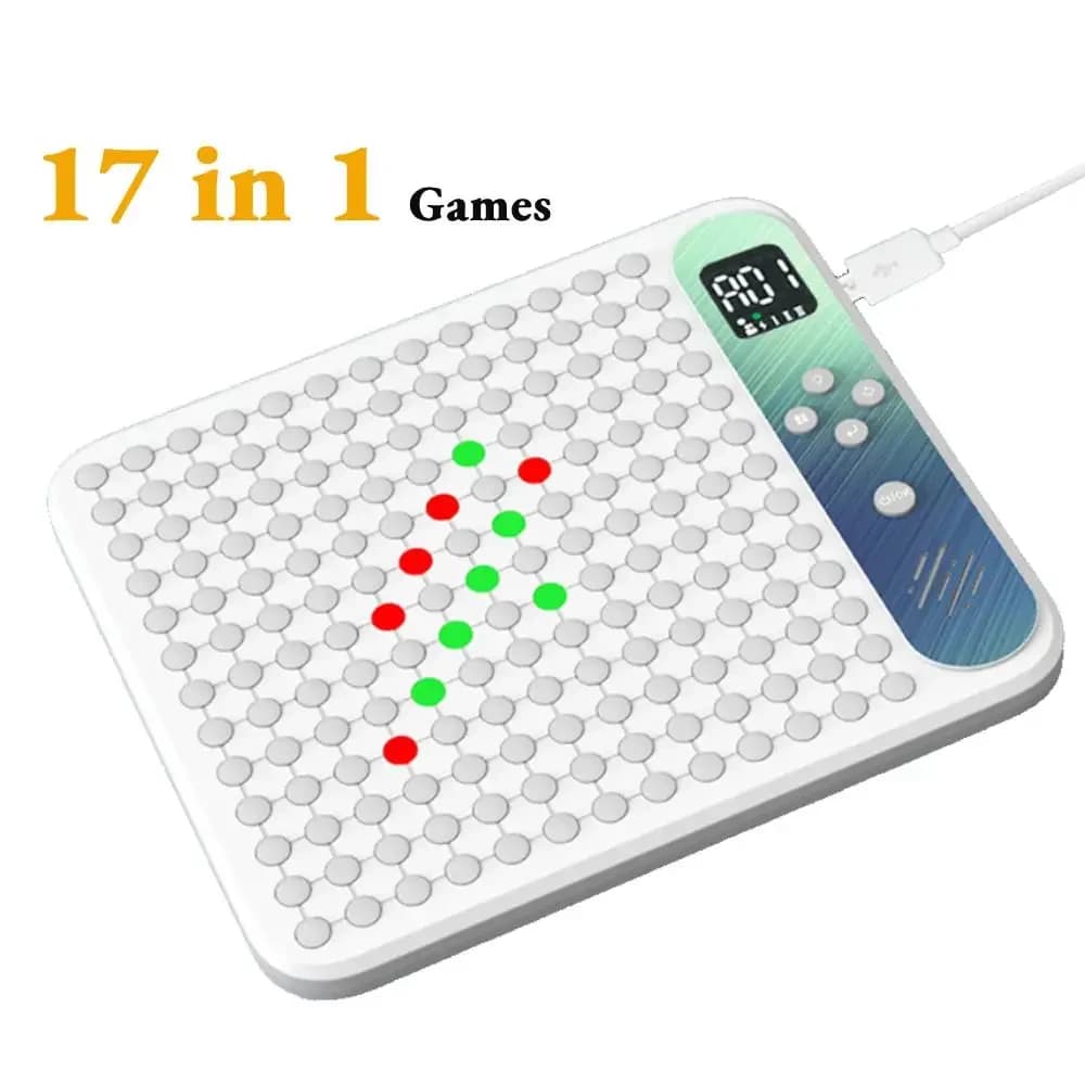 17 in 1 Multifunctional Smart Board Game Electronic Chess Backgammon Go Tic-Tac-Toe Whack-a-Mole Combe for Kids Educational Toy