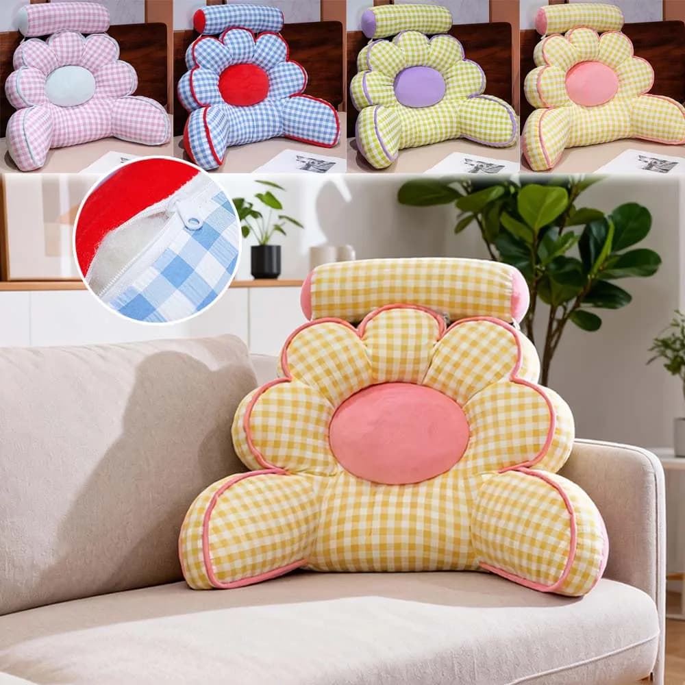 Cuscino lombare a forma di fiore scozzese in 4 stili Schienale grande Supporto per la schiena Cuscini in vita per sedia da ufficio Letto Cuscino per pisolino Sollievo dal mal di schiena