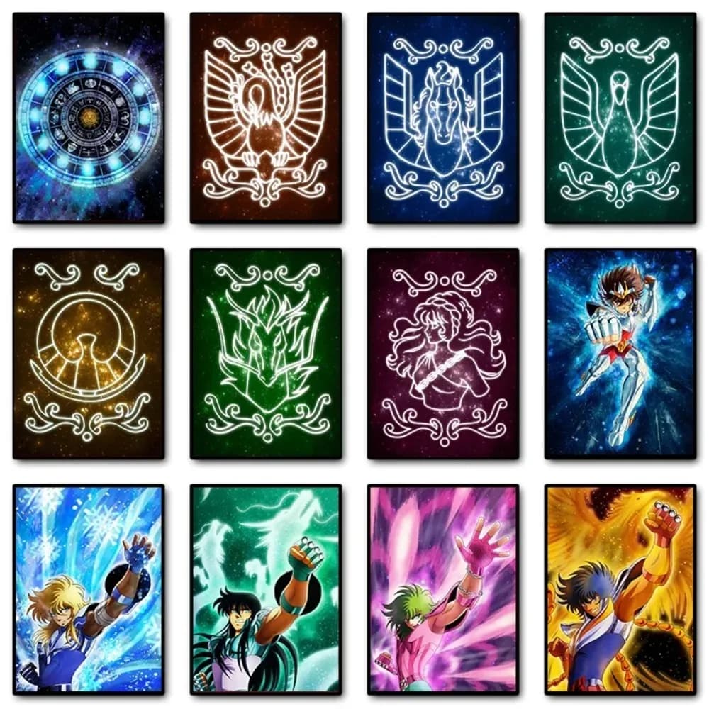 Anime giapponesi Zodiaco Santi Pop Classico Saint Seiya Rozan Drago Art Poster Pittura su tela Stampe murali Immagine Room Home Decor