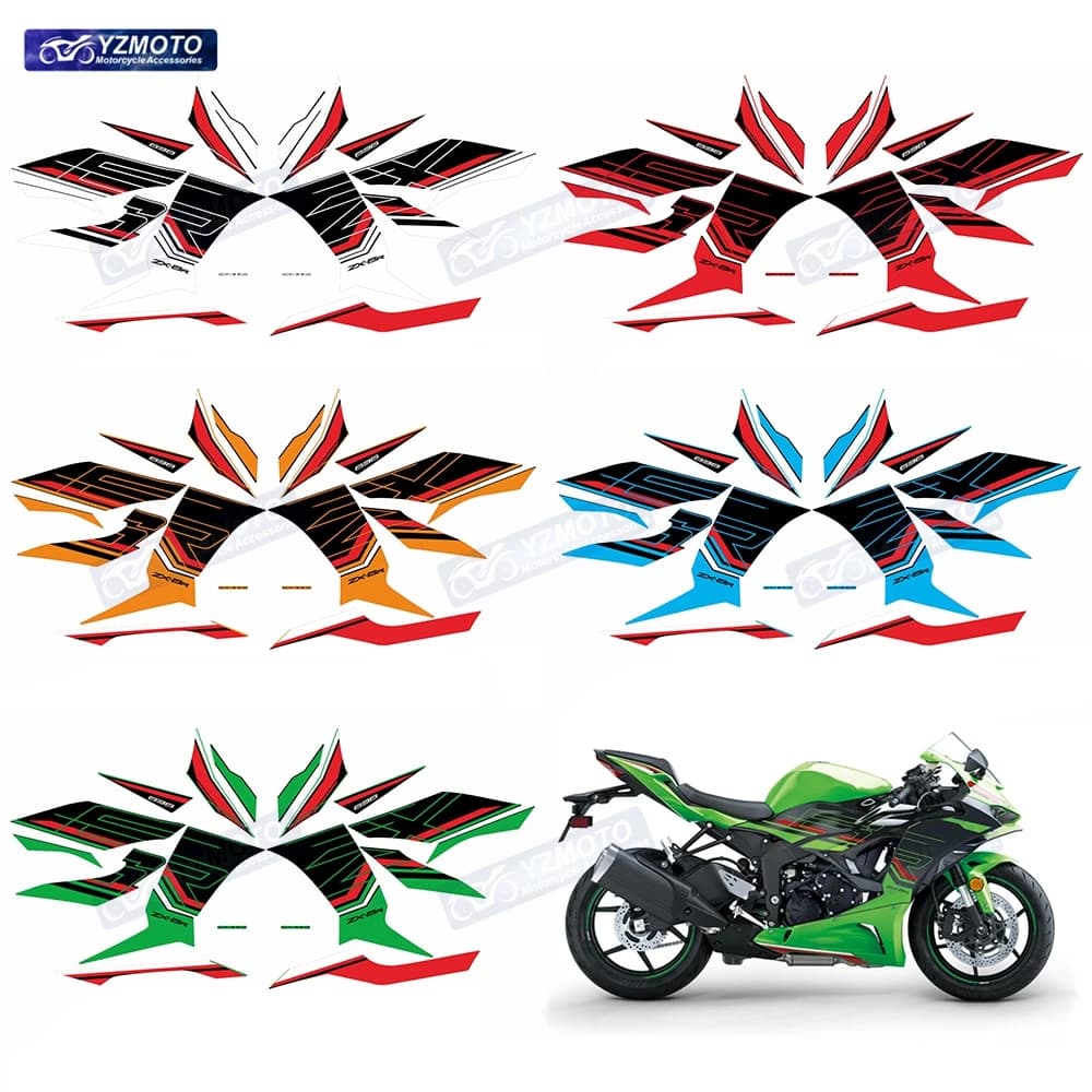 For ZX-6R ZX6R ZX 6R 2023 2024 2025 Motorcycle Accessories Full Car Fairing Sticker Waterproof Reflective Decal Stickers Kit