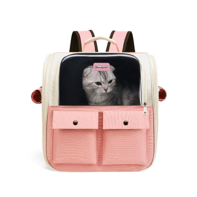 Large Capacity Oxford Fabric Cat Backpack Carrier Portable Breathable Pet Travel Bag for Hiking Outdoor