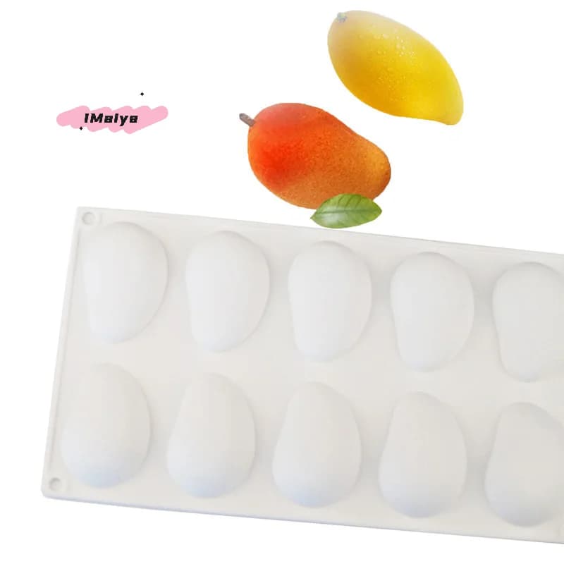 Stampo in silicone serie frutta a forma di pera di mango per cuocere al cioccolato, mousse, torta, gelato, dessert, stampo per pasticceria antiaderente