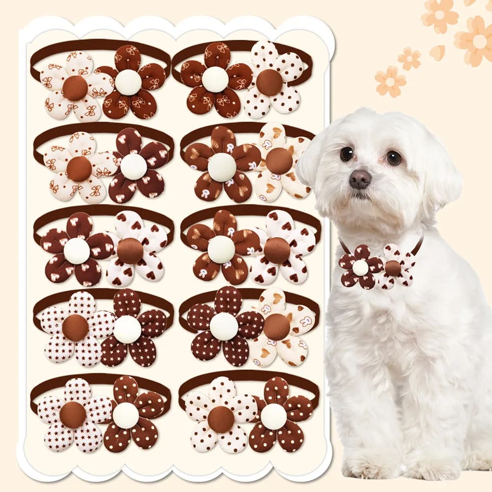 50pcs Autumn Pet Dog Bowties Fashion Adjustable Small Dog Cat Bow Tie Collar For Dogs Pets Grooming Pet Accessories