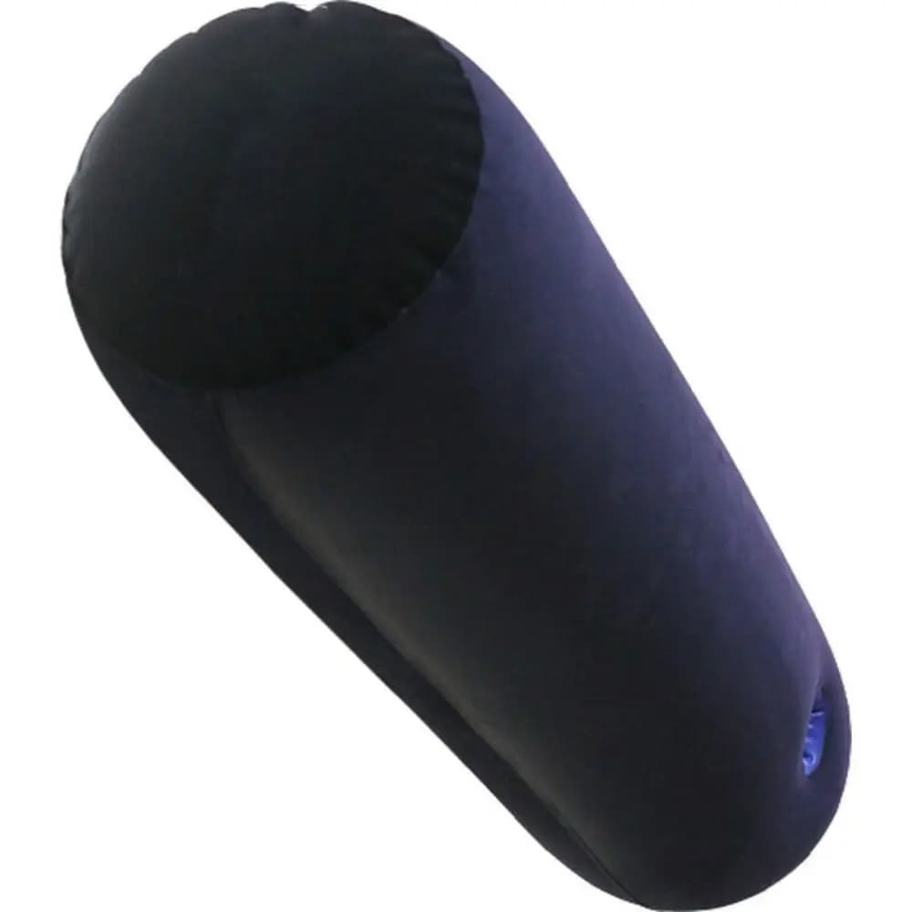 PVC Flocking Silicone Pillow Blue+Black Inflatable Pillow Cylinder Soft Relax Cushion Love Furniture Portable Magic Cushion