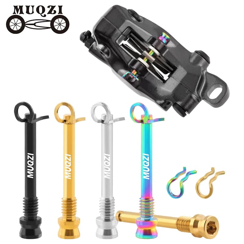 MUQZI 2 pz Titanio Freni A Disco Pinza Bulloni M4 26mm MTB Bicicletta Da Strada Pastiglie Freno A Disco Viti di Montaggio con Perno di Fissaggio