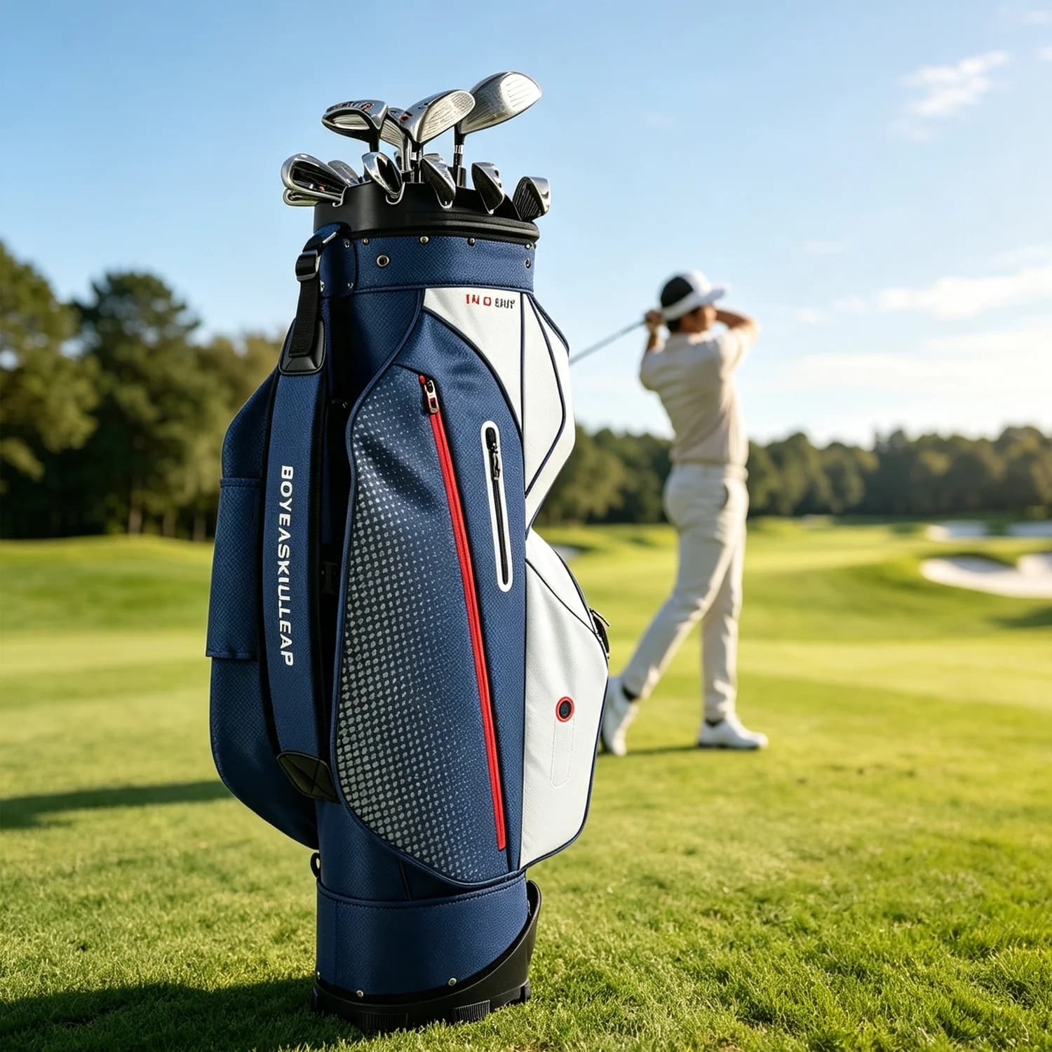 Borsa da Golf Multifunzionale, con Divisorio a 14 Scomparti a Tutta Lunghezza, Leggera e Resistente per il Trasporto delle Mazze sul Campo da Golf